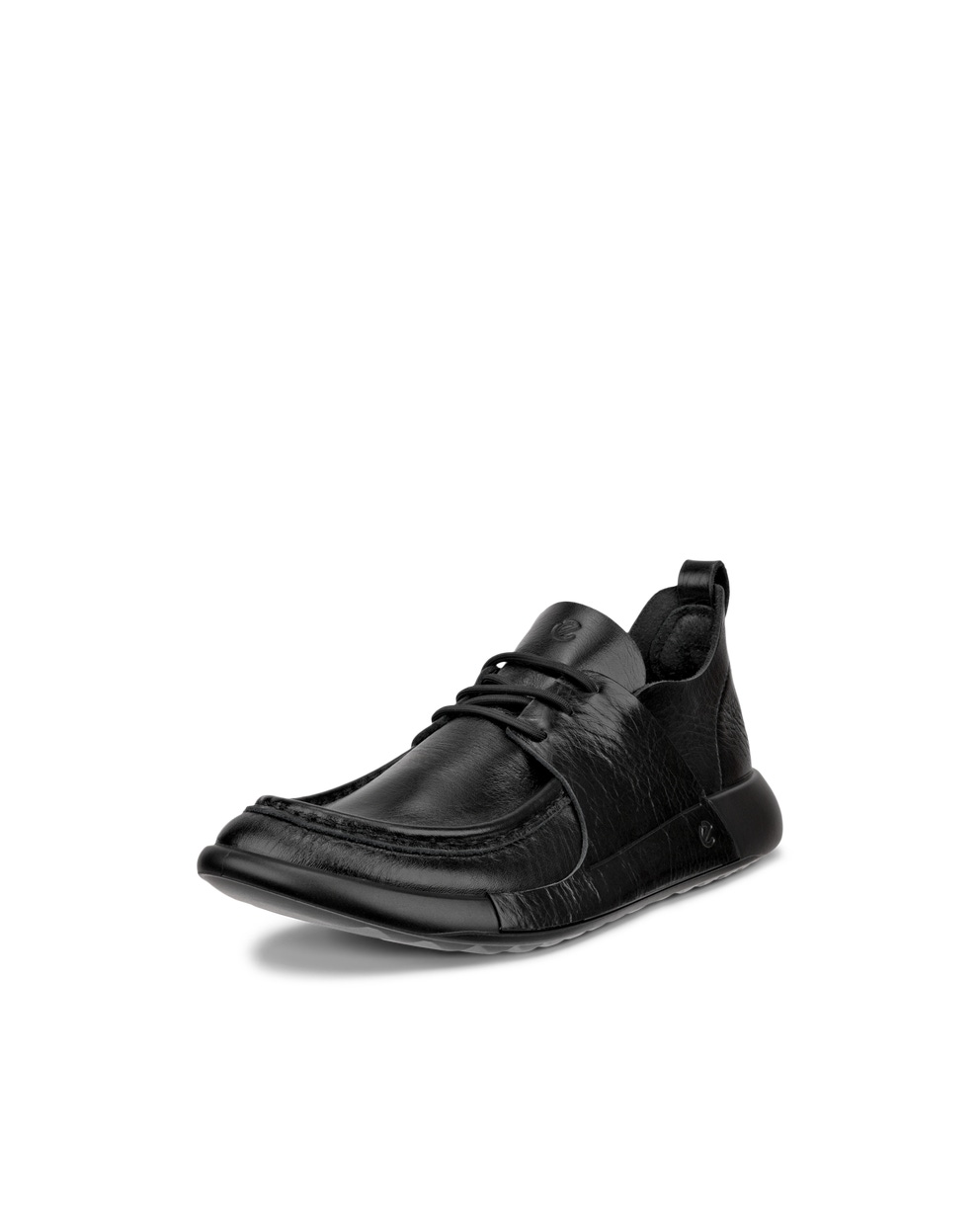 Women's ECCO® Cozmo Leather Moc-Toe Shoe - Black - Main