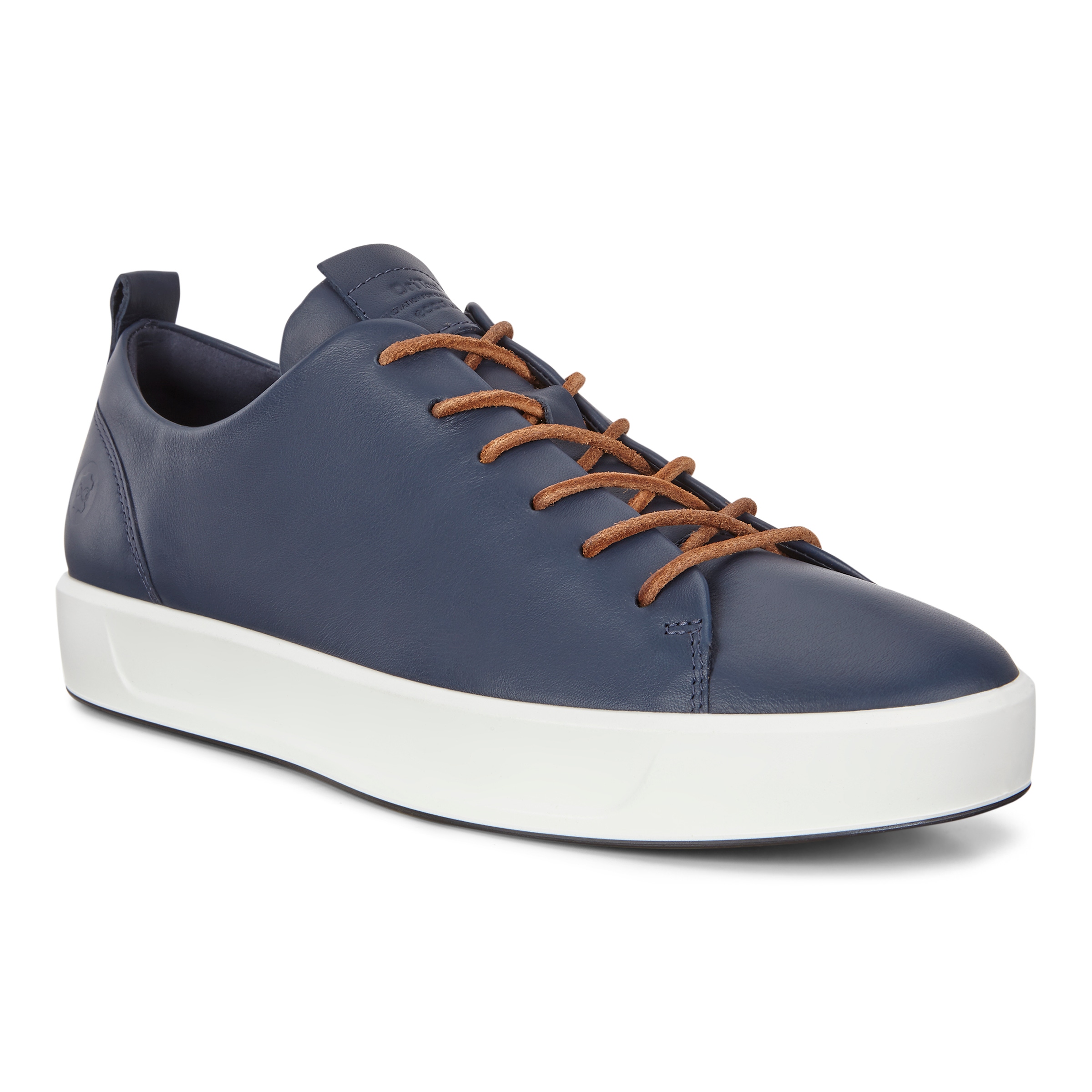 ECCO Soft 8 Men's Leather-lace Sneakers - Blue - Main
