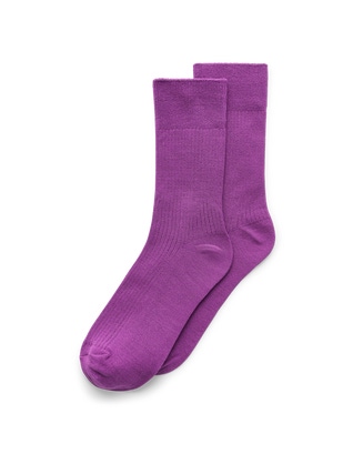 Women's ECCO® Vibe Ribbed Crew Socks - Purple - Main