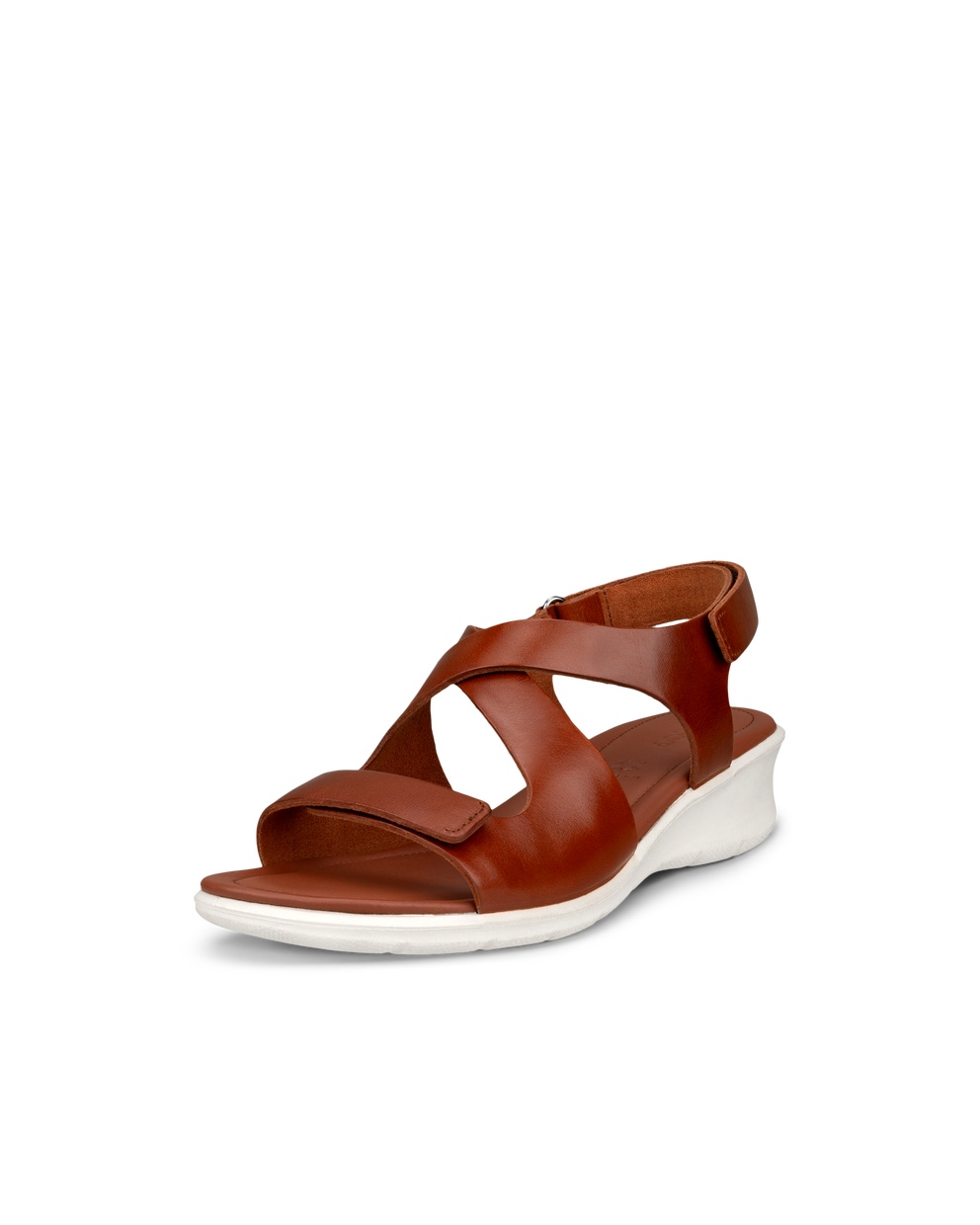 Women's ECCO® Felicia Nubuck Wedge Sandal - Brown - Main