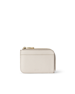 ECCO® Zipped Pebbled Leather Card Case - Beige - Main