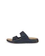 Men's ECCO® Cozmo Nubuck Two Strap Sandal - Brown - Outside