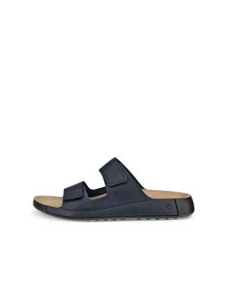 ECCO® Cozmo sandale en nubuck deux brides pour homme - Bleu - Outside