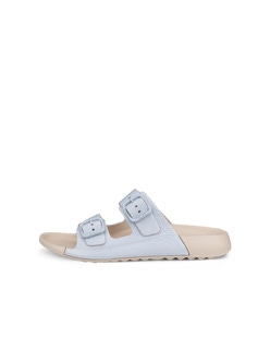 ECCO® Cozmo sandale en cuir deux brides pour femme - Bleu - Outside