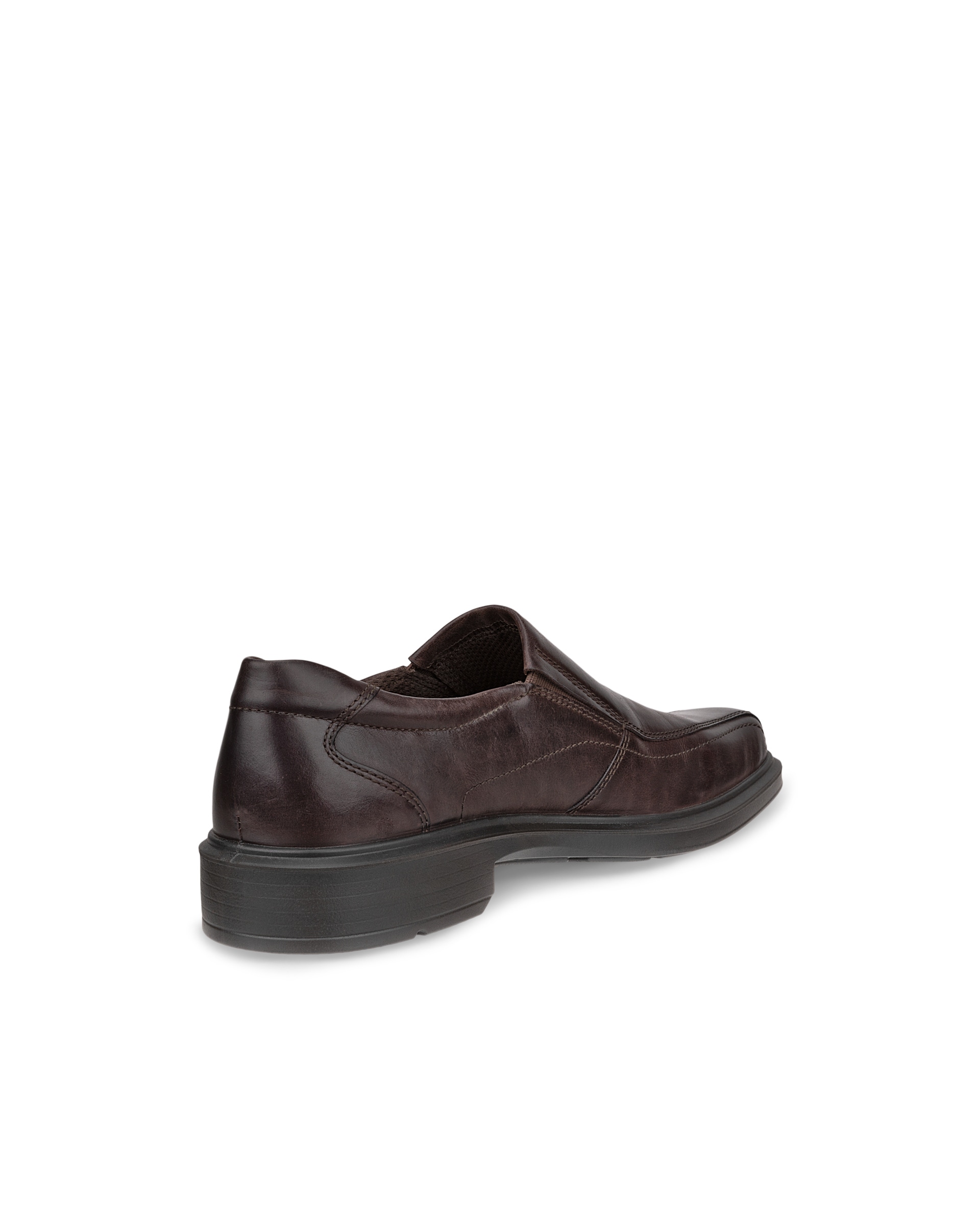 Men's ECCO® Helsinki Leather Slip-On Dress Shoe - Brown - Back