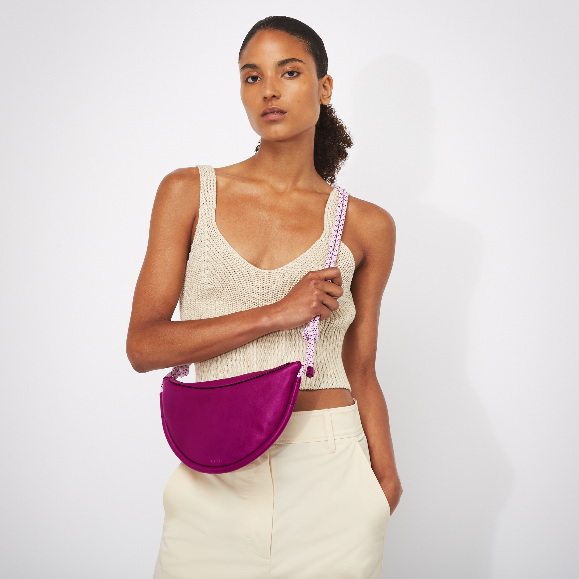 ECCO® Contact Fortune Leather Crossbody Bag - Purple - Modelshot-1