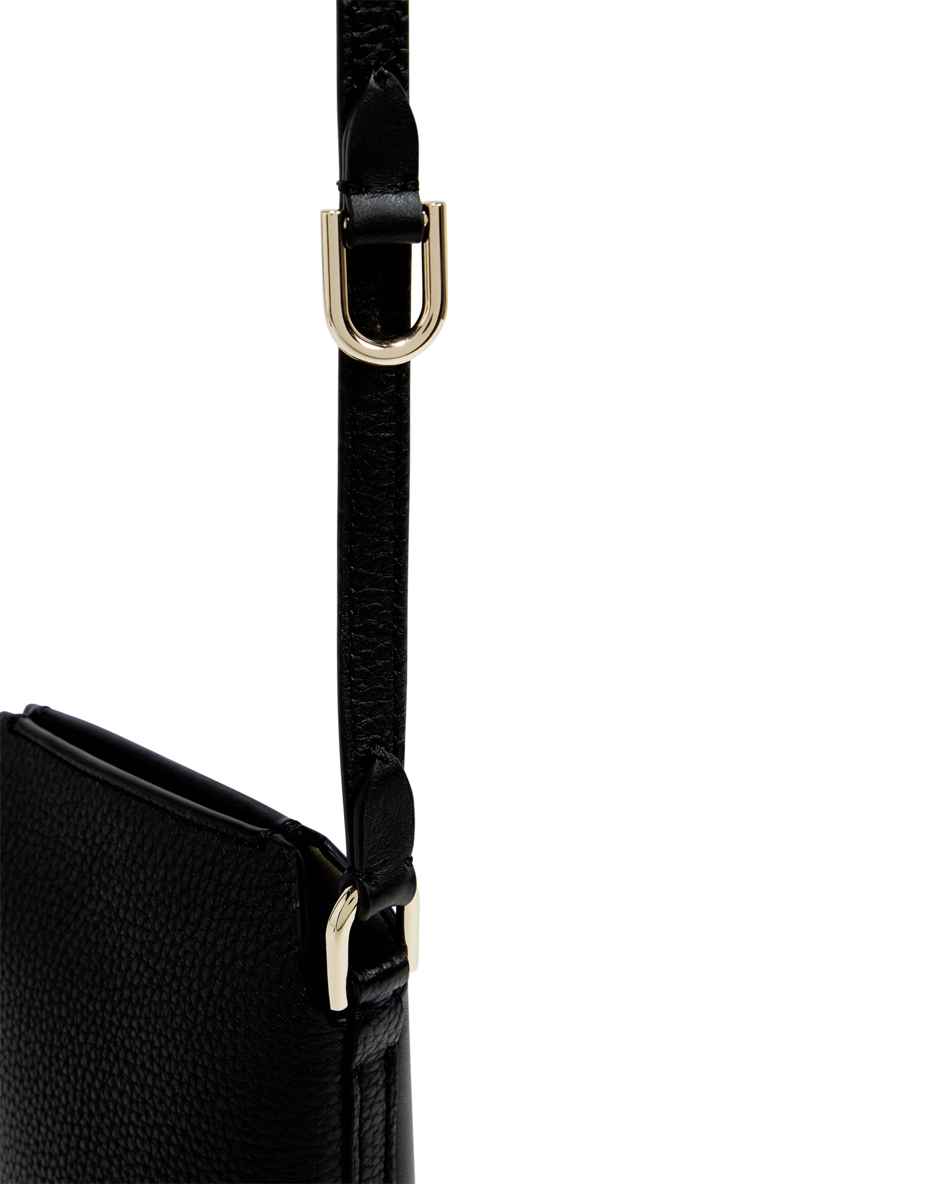 ECCOยฎ Pot Textureblock Leather Crossbody Bag - Black - Detail-1