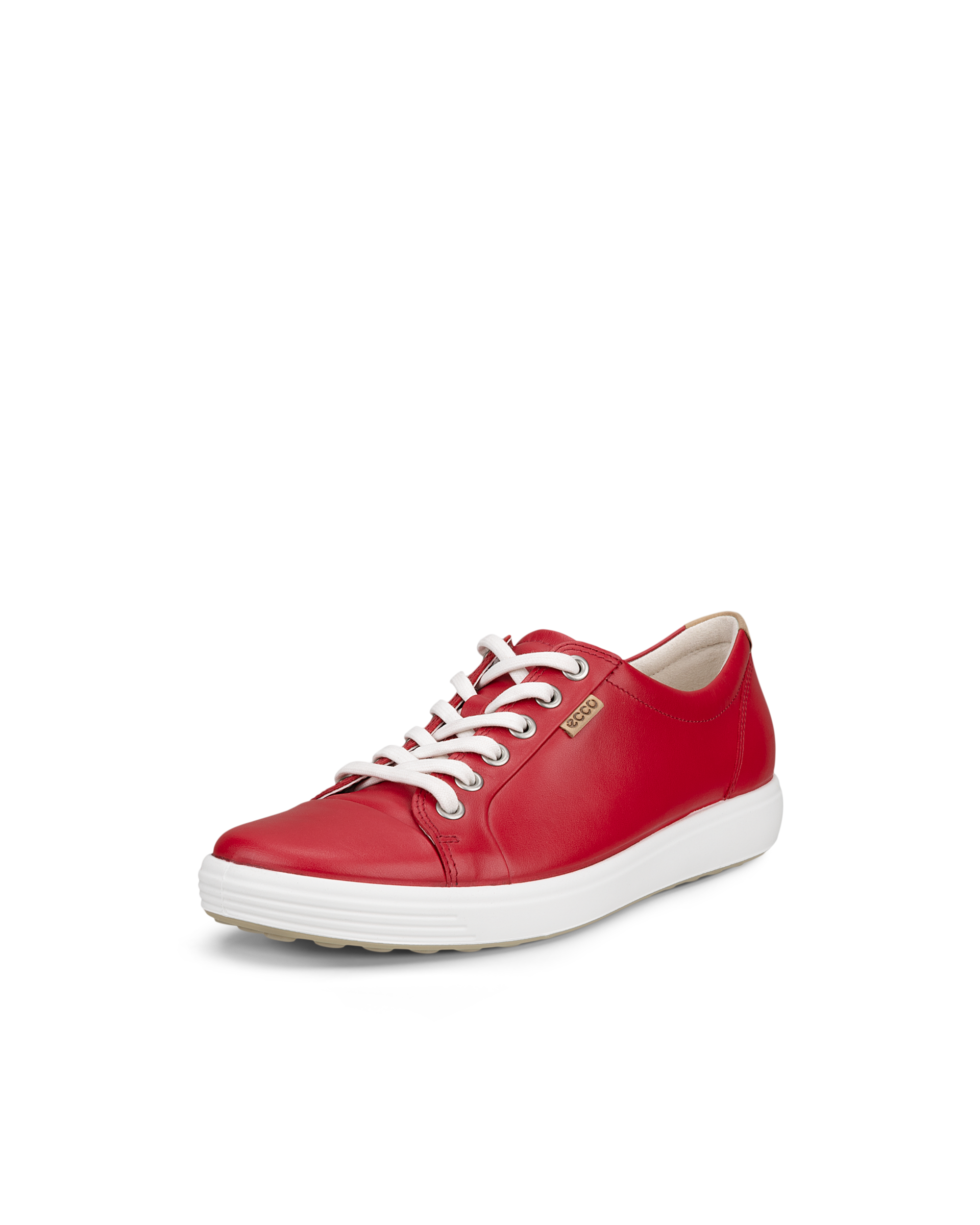 Women's ECCO® Soft 7 Leather Sneaker - Red - Main