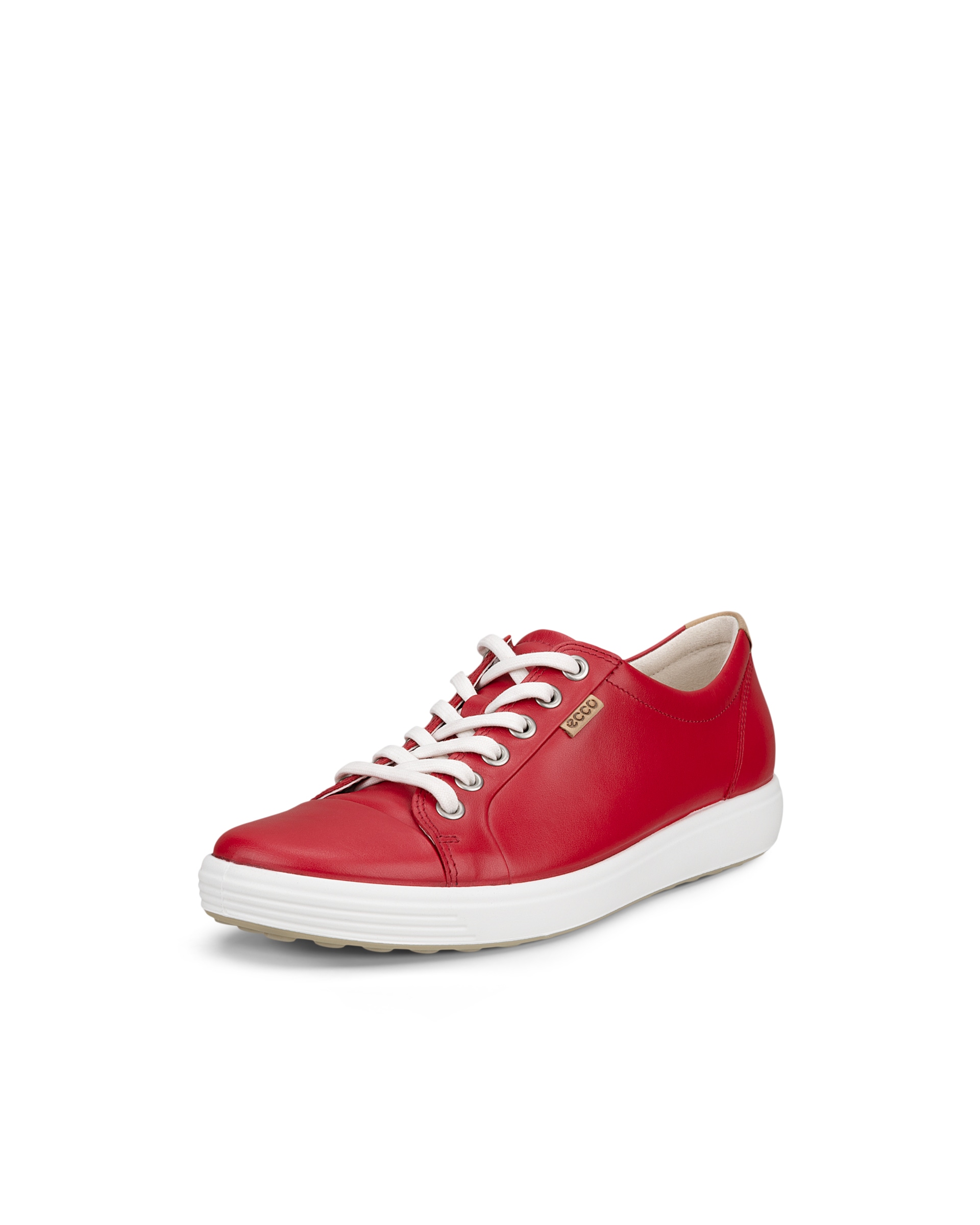 Women's ECCO® Soft 7 Leather Sneaker - Red - Main