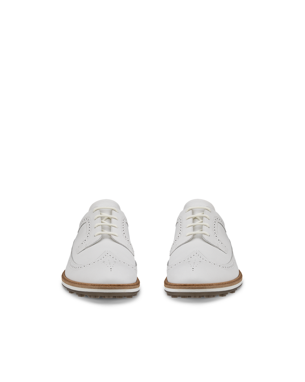 ECCO® Golf Classic Hybrid (Kiltie Edition) chaussure de golf en cuir pour homme - Blanc - Front pair