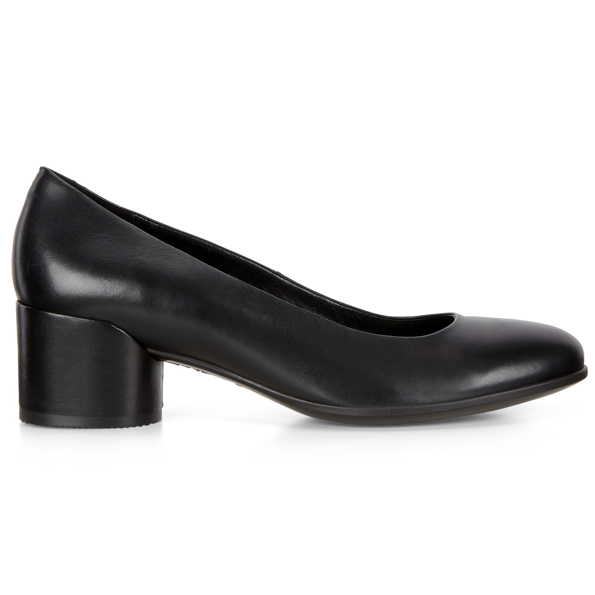 Women's ECCO® Shape 35 Mod Block Leather High-Heel Pump - Black - Outside