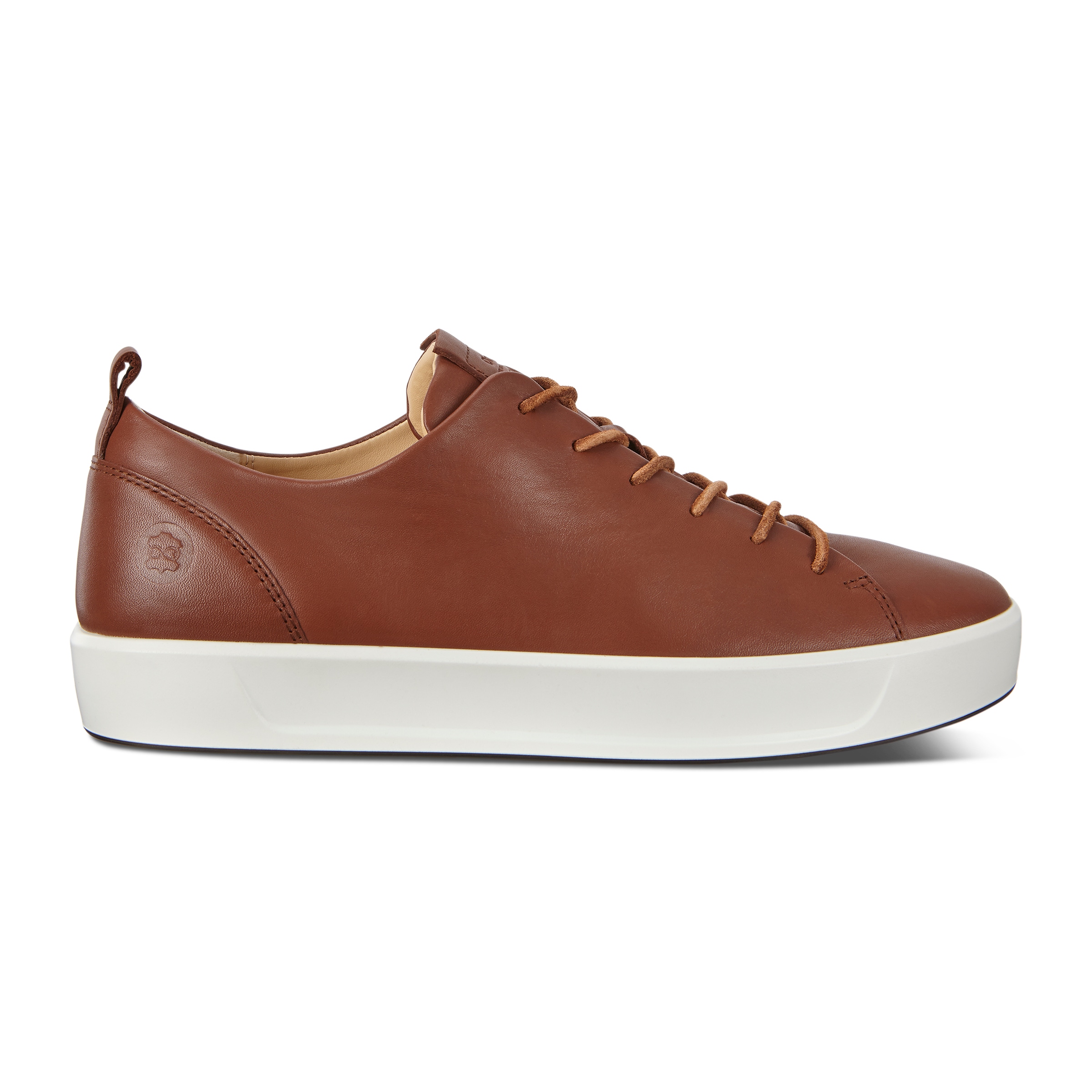 ECCO Soft 8 Men's Leather-lace Sneakers - Brown - Outside