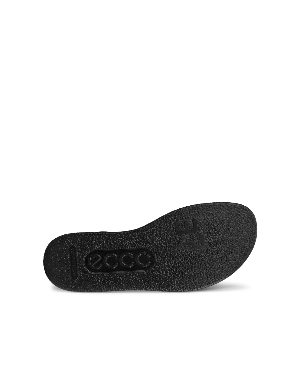 Women's ECCO® Yuma Nubuck Flat Sandal - Black - Sole