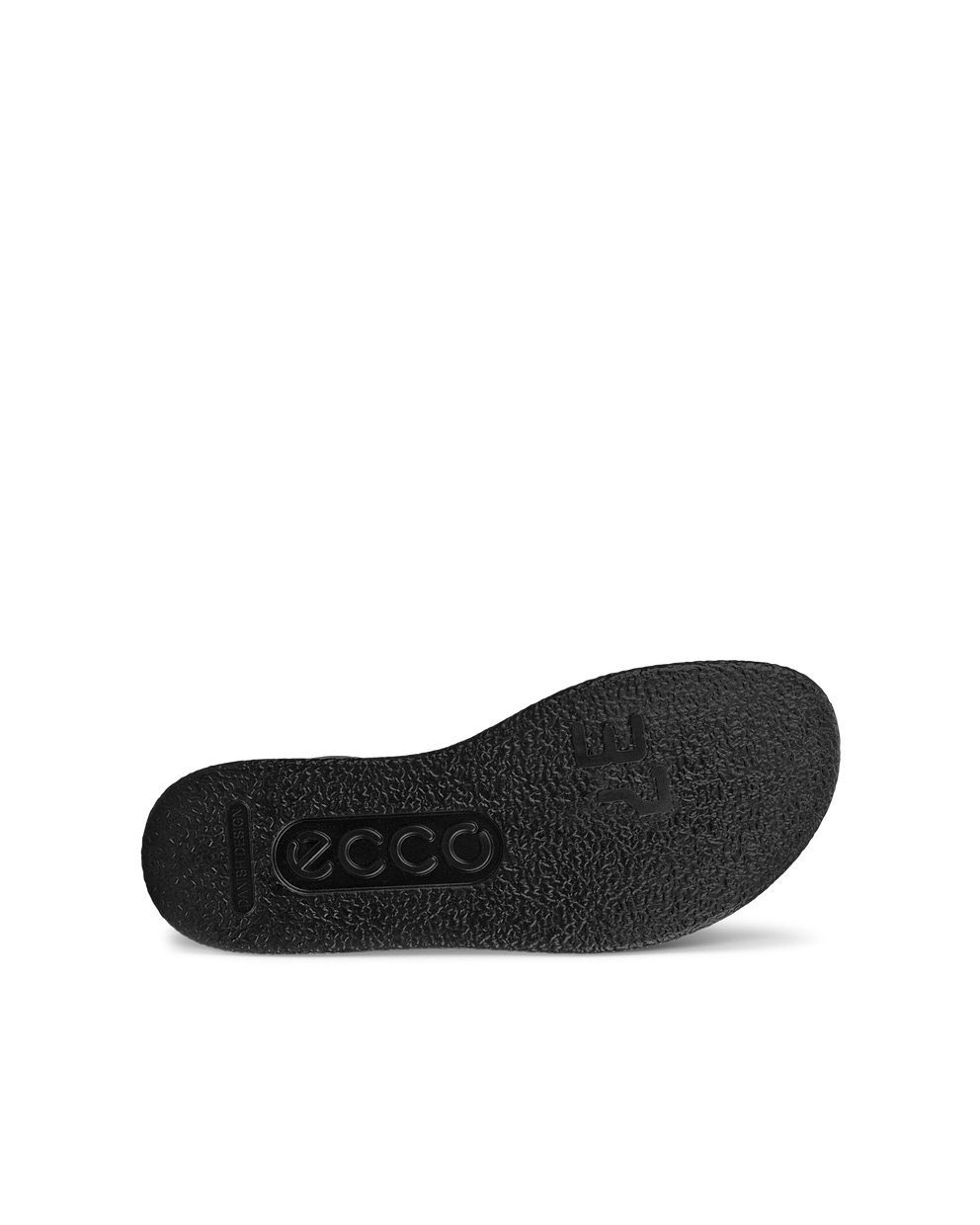 Women's ECCO® Yuma Nubuck Flat Sandal - Black - Sole