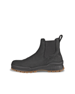 Men's ECCO® Track 25 Nubuck Chelsea Boot - Black - Outside