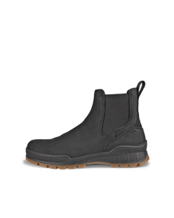 Men's ECCO® Track 25 Nubuck Chelsea Boot - Black - Outside