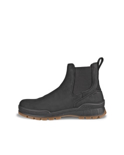 Men's ECCO® Track 25 Nubuck Chelsea Boot - Black - Outside