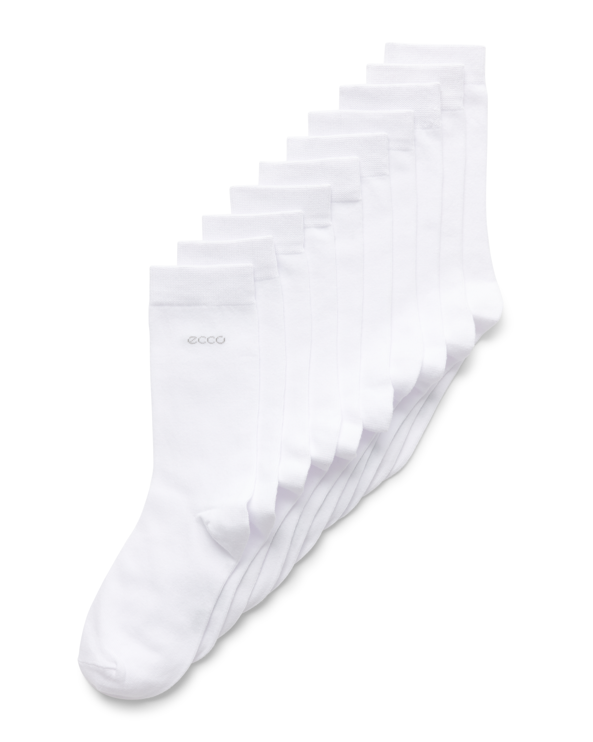 Unisex ECCO® Classic Mid-Cut Socks  - White - Main