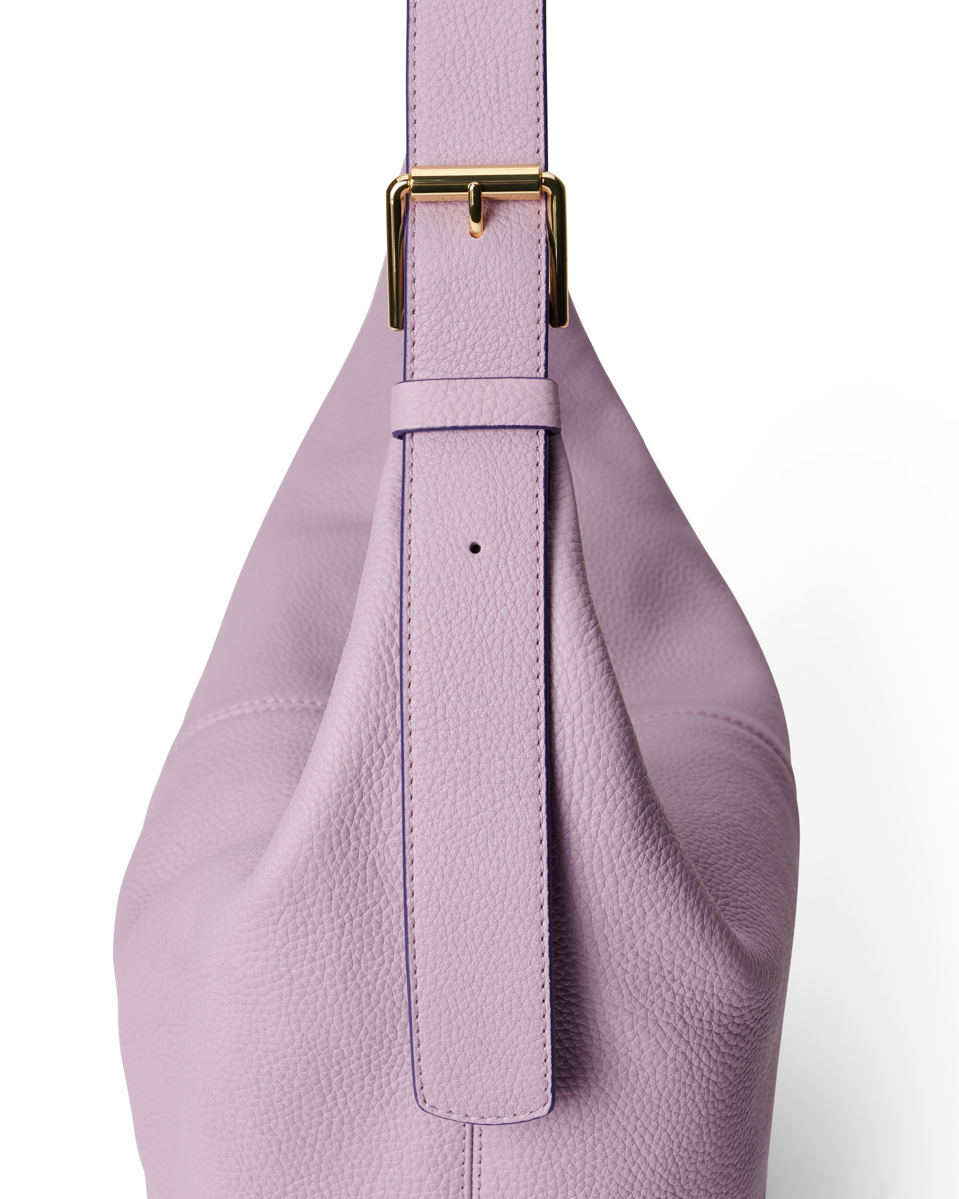 ECCO® Soft Medium Pebbled Leather Hobo Bag - Purple - Detail-2