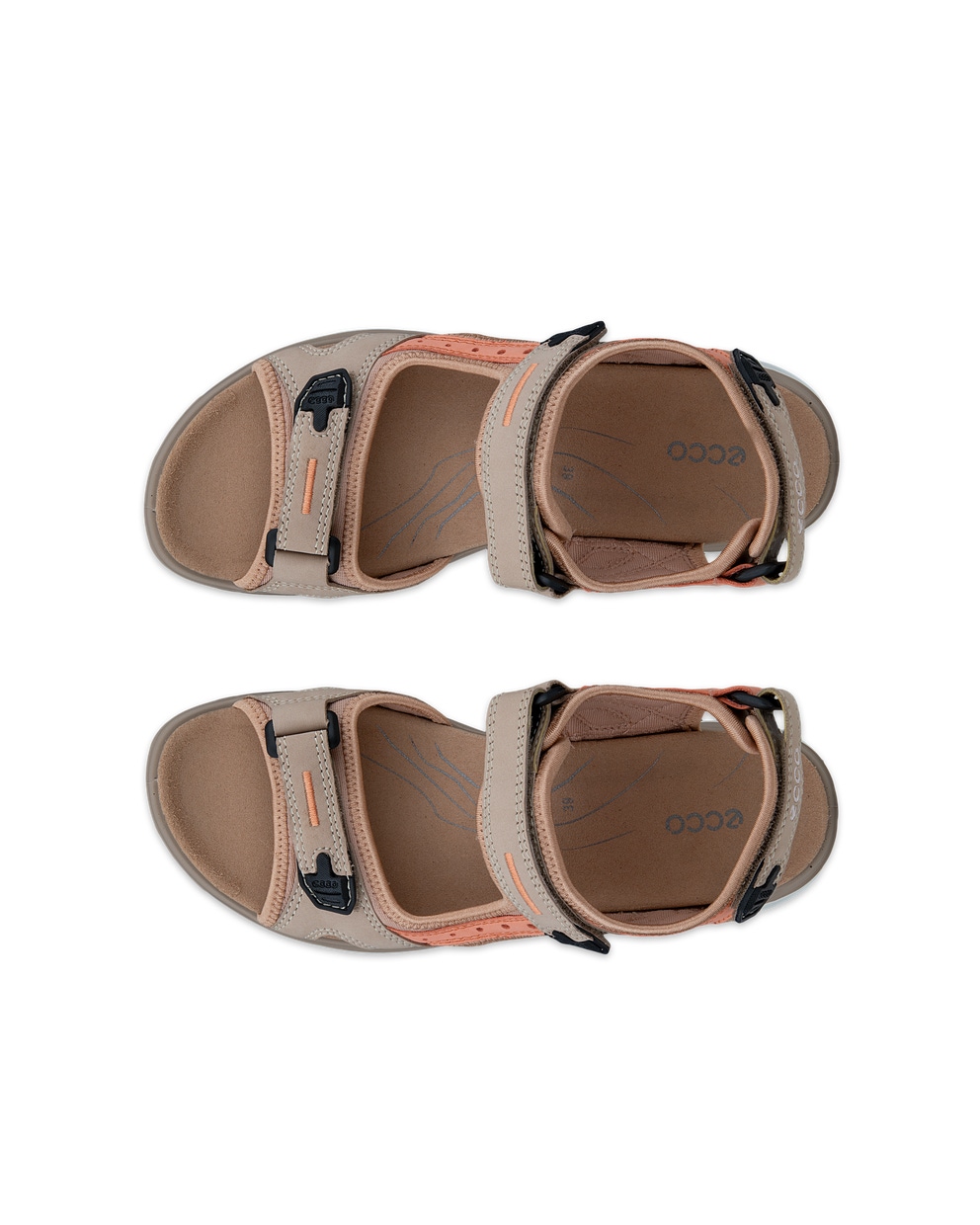 Sandalias de senderismo de nobuk ECCO® Offroad para mujer - Beis - Top left pair