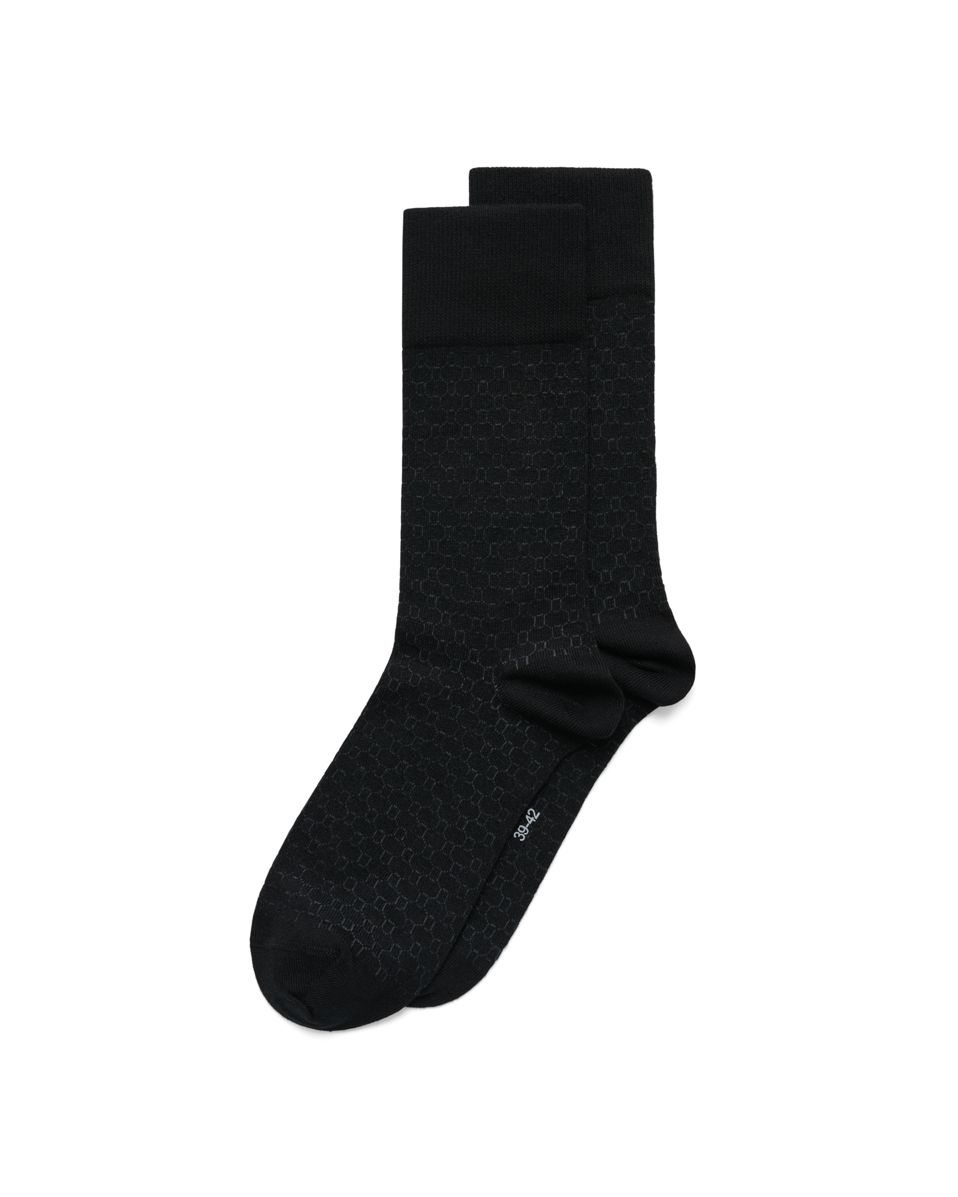 Men's ECCO® Classic Honeycomb Mid-Cut Socks - Black - Main