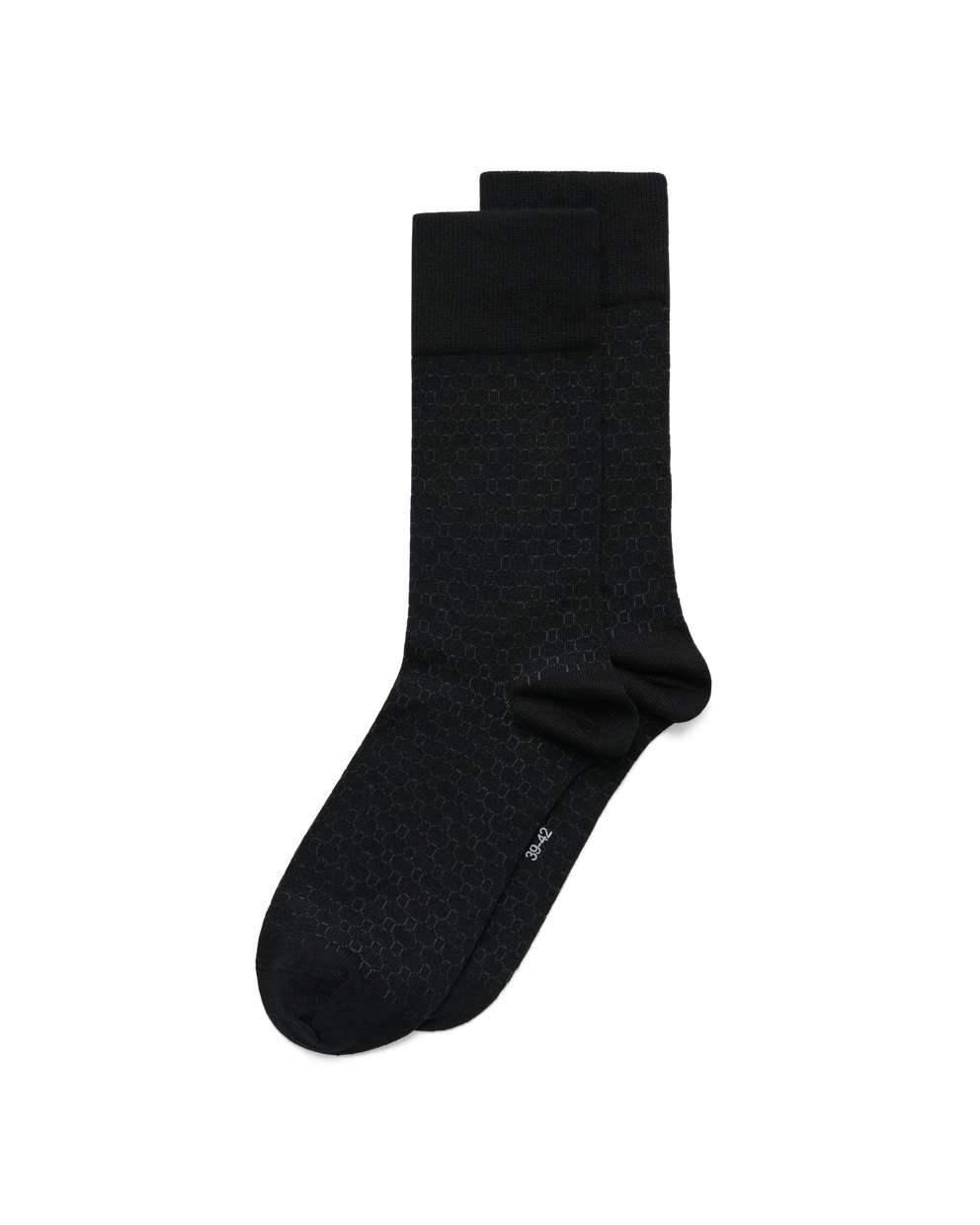 Men's ECCO® Classic Honeycomb Mid-Cut Socks - Black - Main