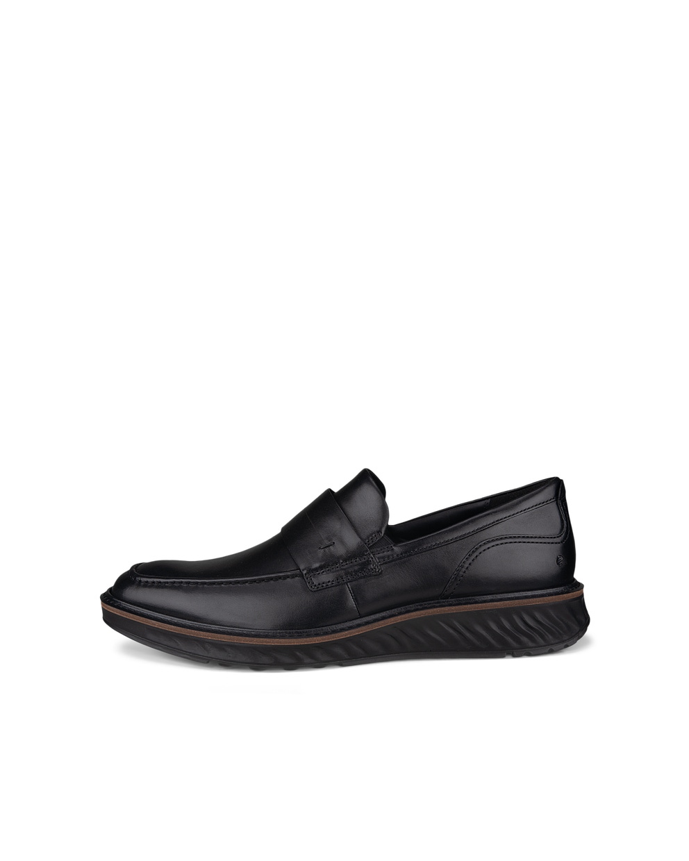 Men's ECCO® ST.1 Hybrid Leather Slip-On Dress Shoe - Black - Outside