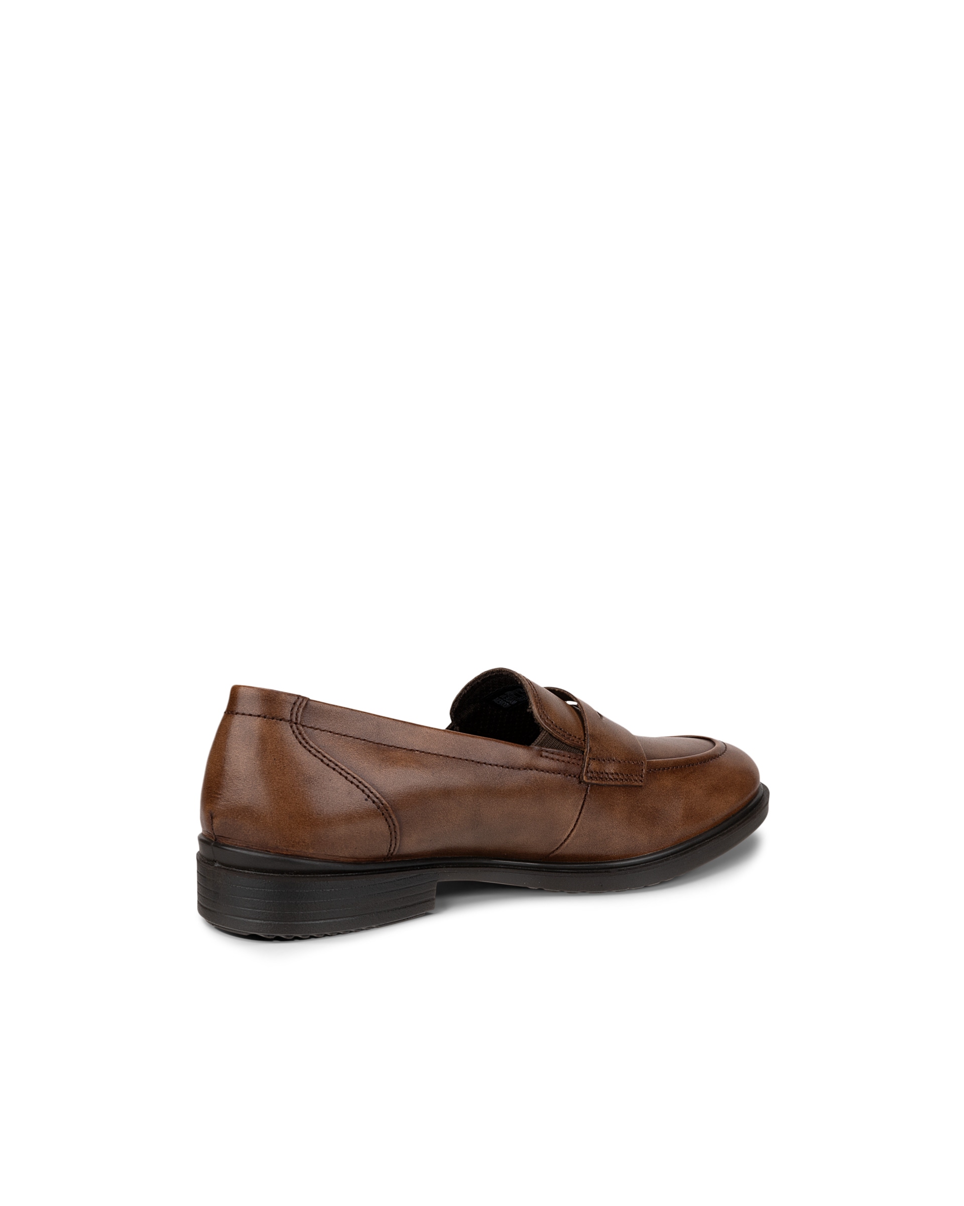 Women's ECCO® Touch 15 Leather Penny Loafer - Brown - Back