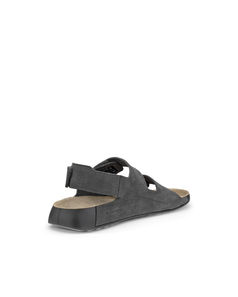 Men's ECCO® Cozmo Nubuck Two-Strap Sandal - Grey - Back