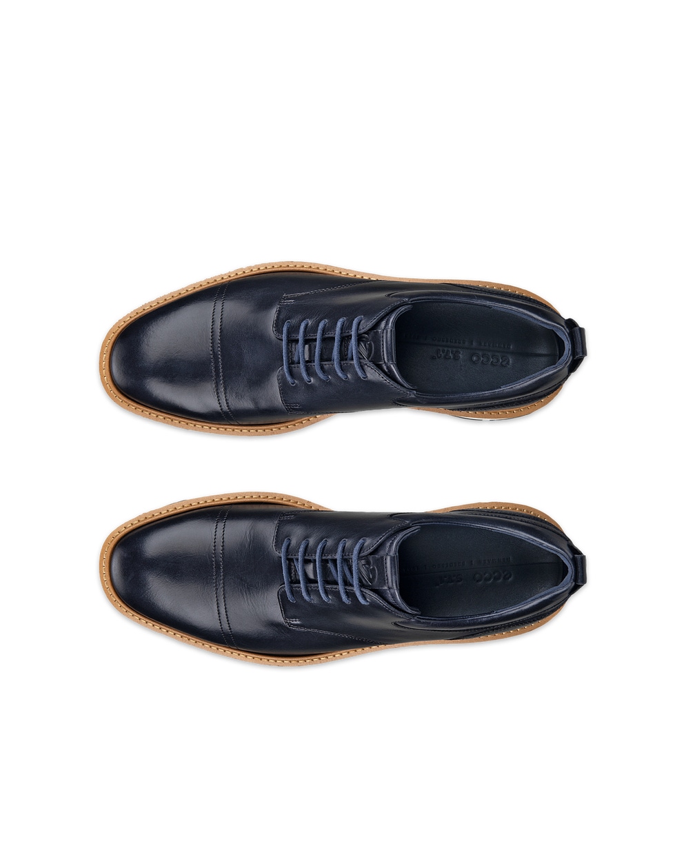 ECCO® ST.1 Hybrid derbies cuir pour homme - Bleu - Top left pair