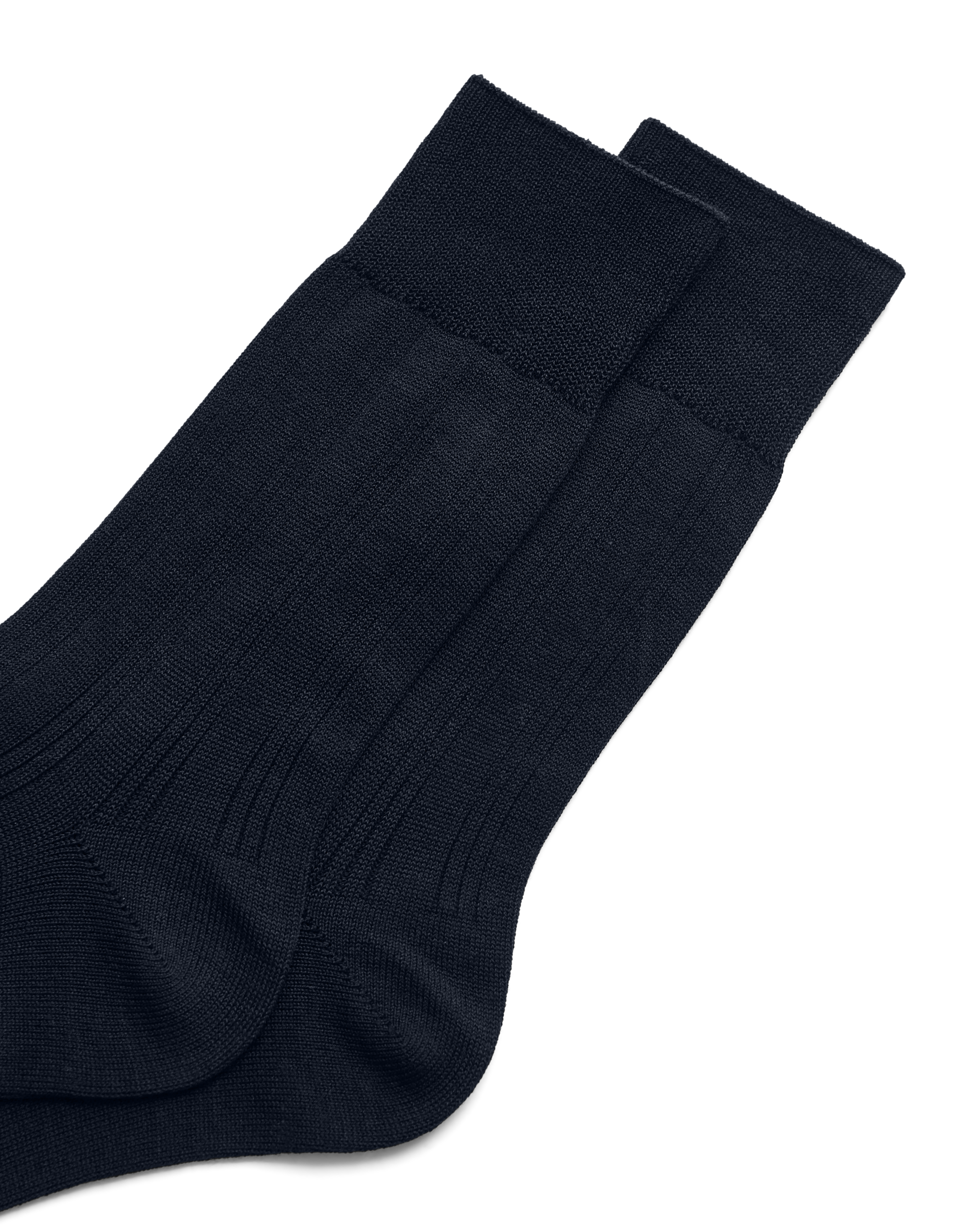 ECCO® Classic Ribbed Mid-Cut Socks - Blue - Detail-1