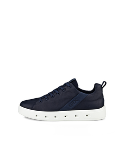 Men's ECCO® Street 720 Leather Gore-Tex Sneaker - Blue - Outside