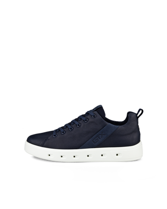 Men's ECCO® Street 720 Leather Gore-Tex Sneaker - Blue - Outside