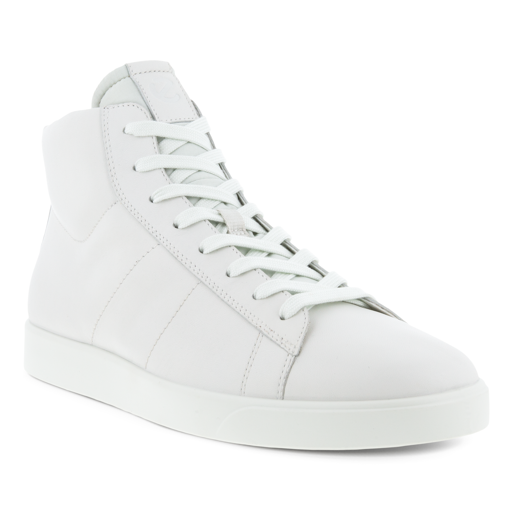 Men's ECCO® Street Lite Leather High-Top Sneaker - White - Main