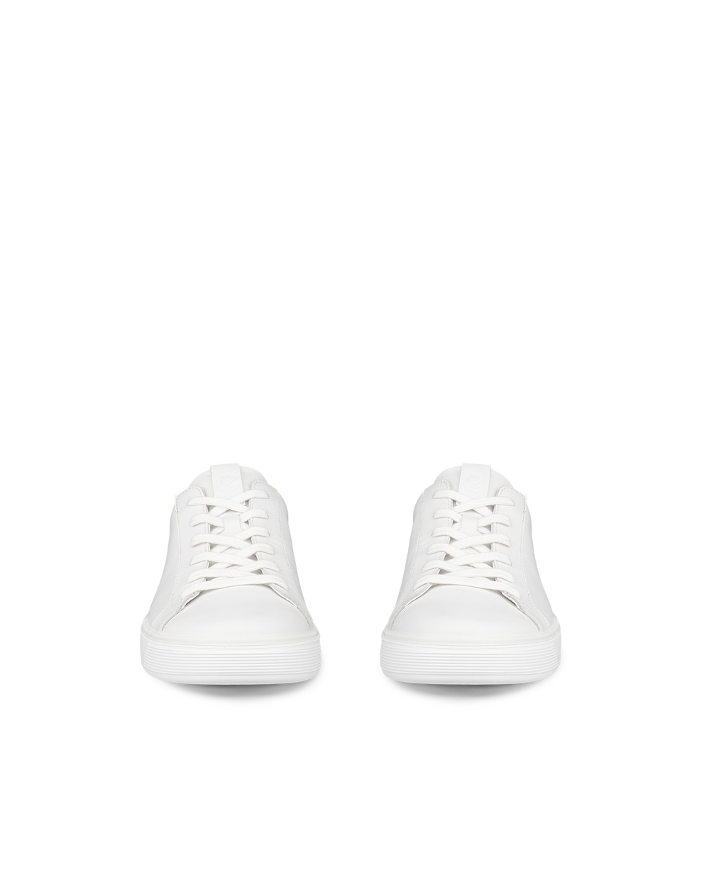 Men's ECCO® Street Tray Leather Sneaker - White - Front pair