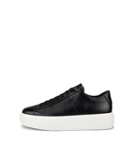 Women's ECCO® Street Platform Leather Sneaker - Black - Outside