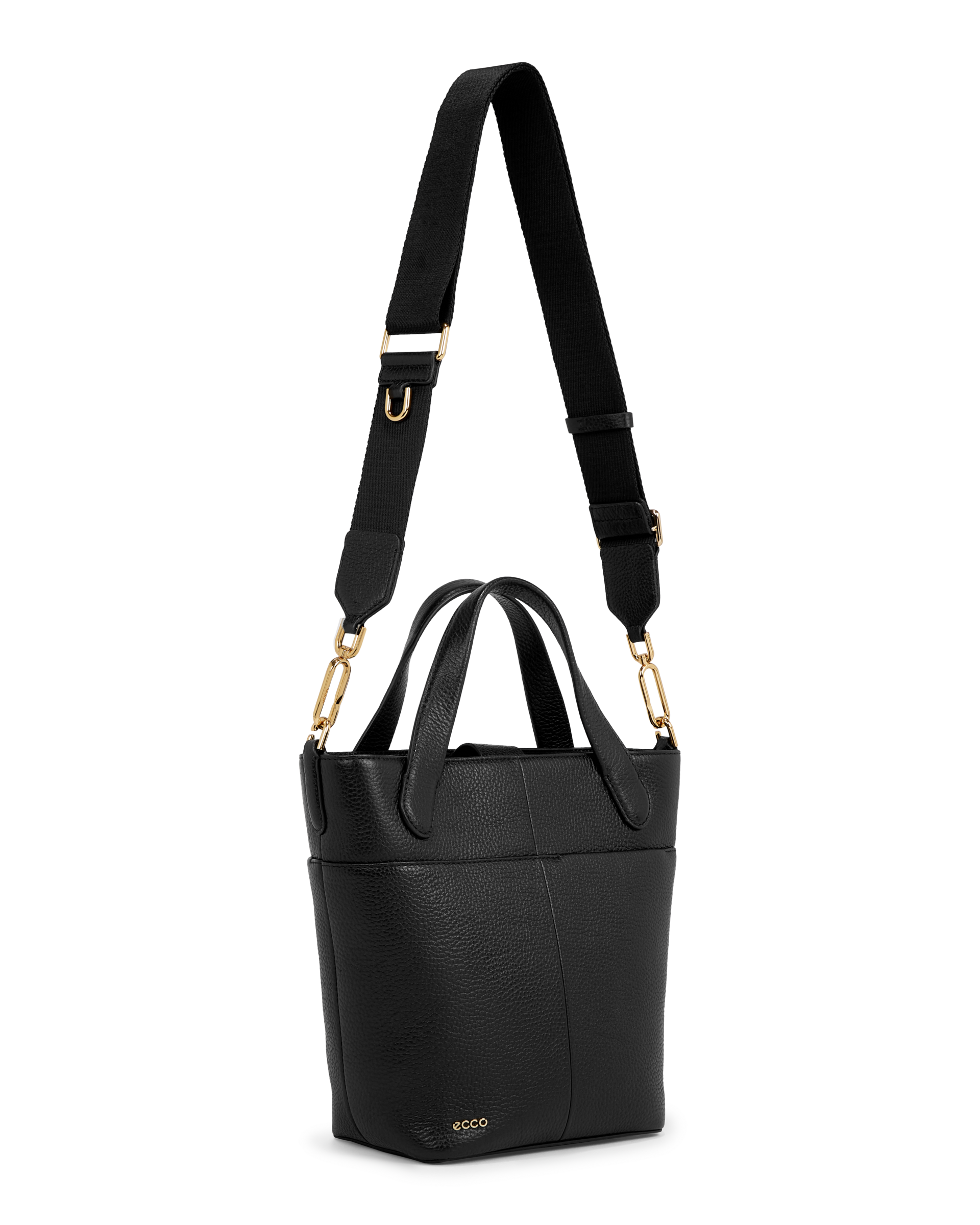 ECCO® Tote S Pebbled Leather Tote Bag - Black - Main