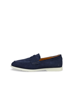 ECCO City Tray Lite Suede Loafers - Blue - Outside