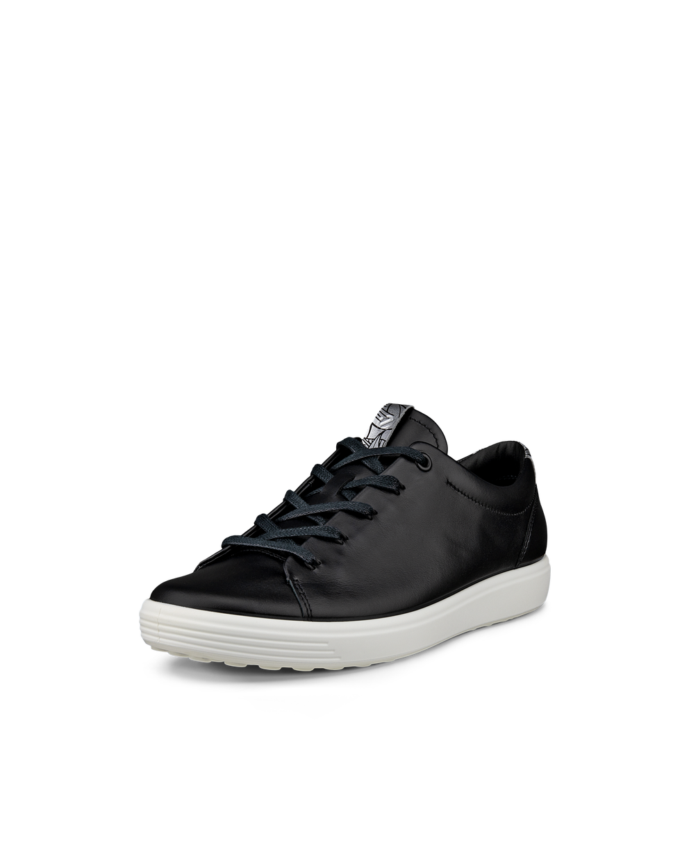 Women's ECCO® Soft 7 Leather Lace-Up Shoe - Black - Main