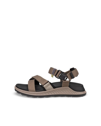 Men's ECCO® Exowrap Textile Sandal - Beige - Outside