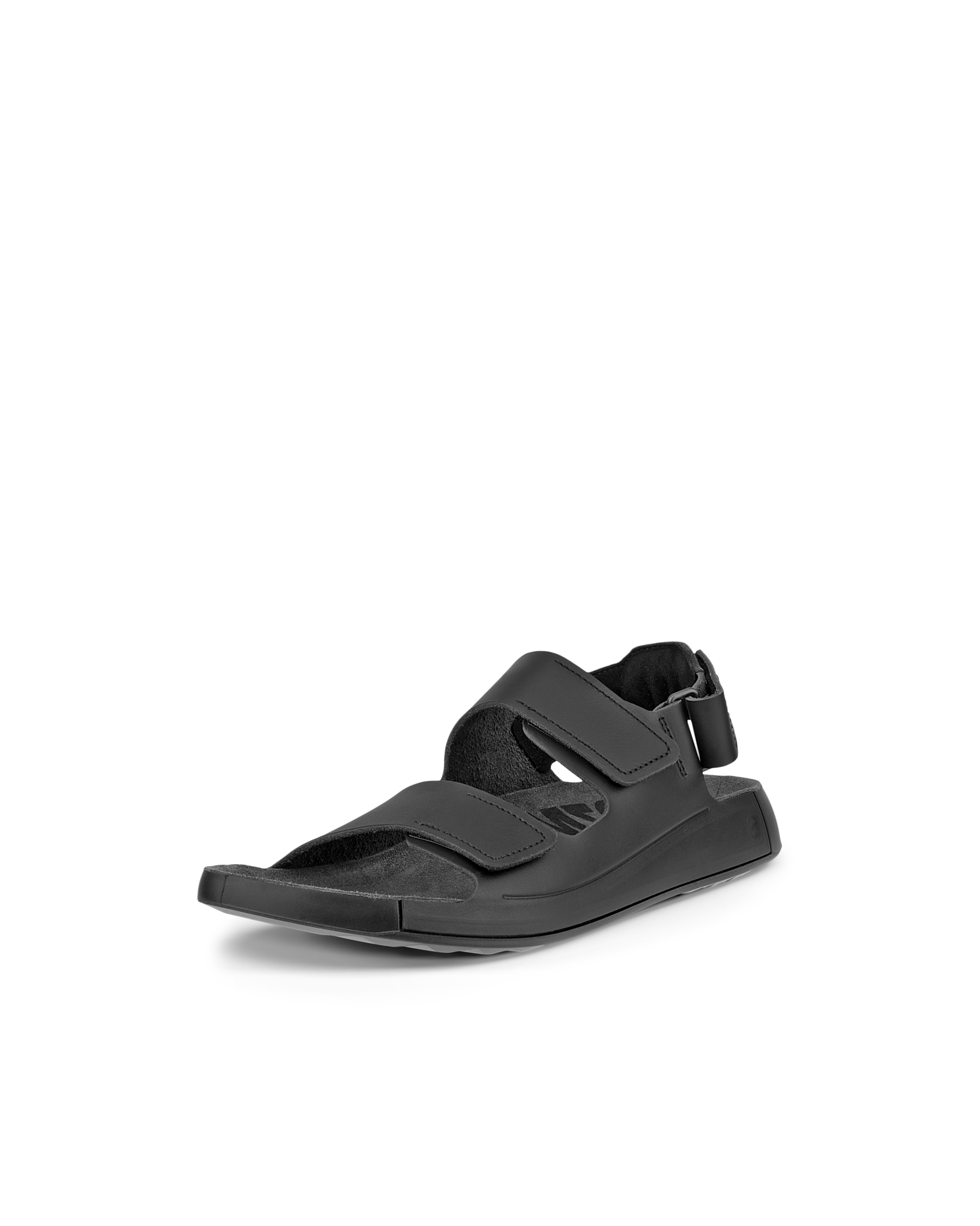 Men's ECCO® Cozmo Leather Two Strap Sandal - Black - Main