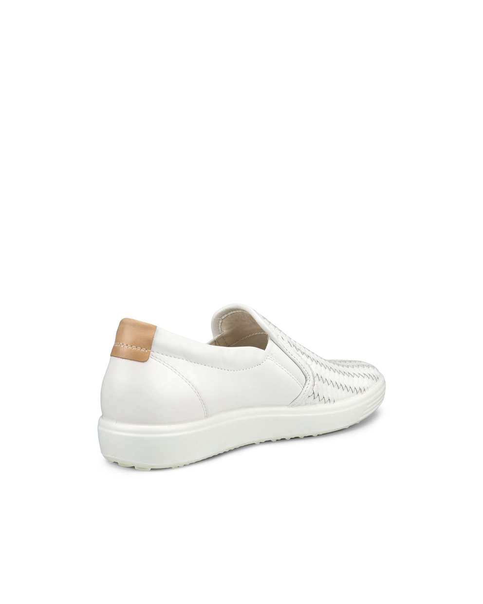 Women's ECCO® Soft 7 Leather Slip-On Sneaker - White - Back