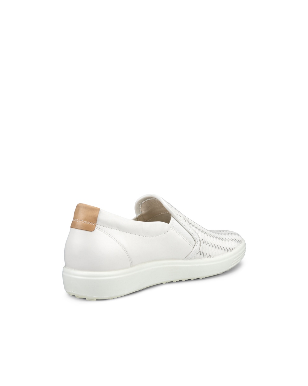 ECCO® Soft 7 baskets sans lacets en cuir pour femme - Blanc - Back