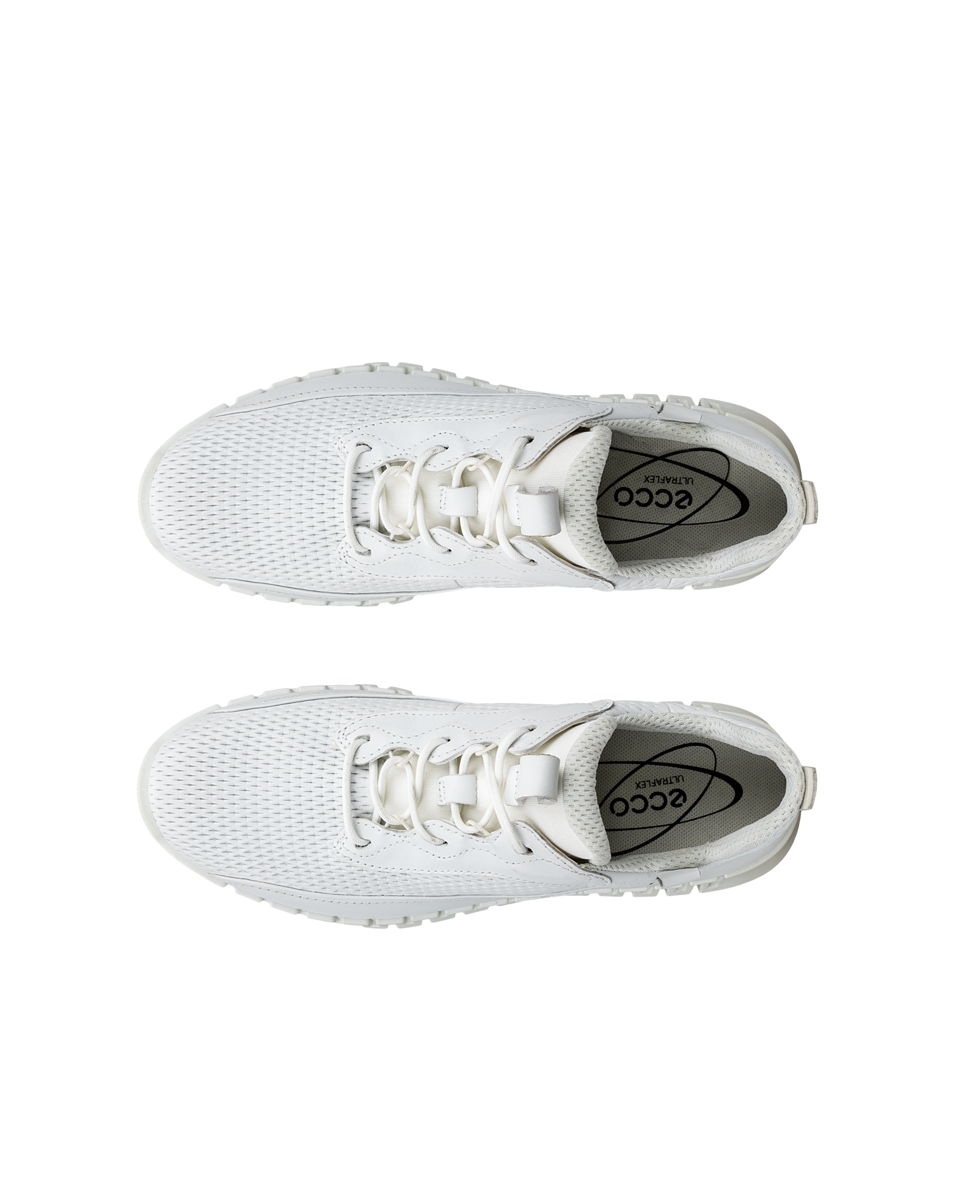 Women's ECCO® Gruuv Leather Sneaker - White - Top left pair