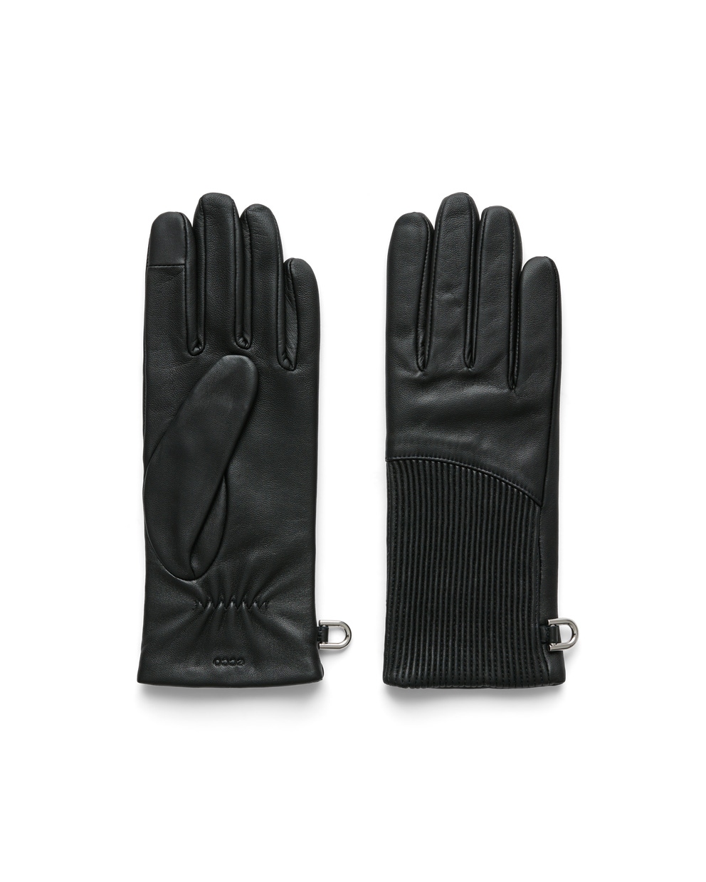 Women's ECCO® Leather Gloves - Black - Main