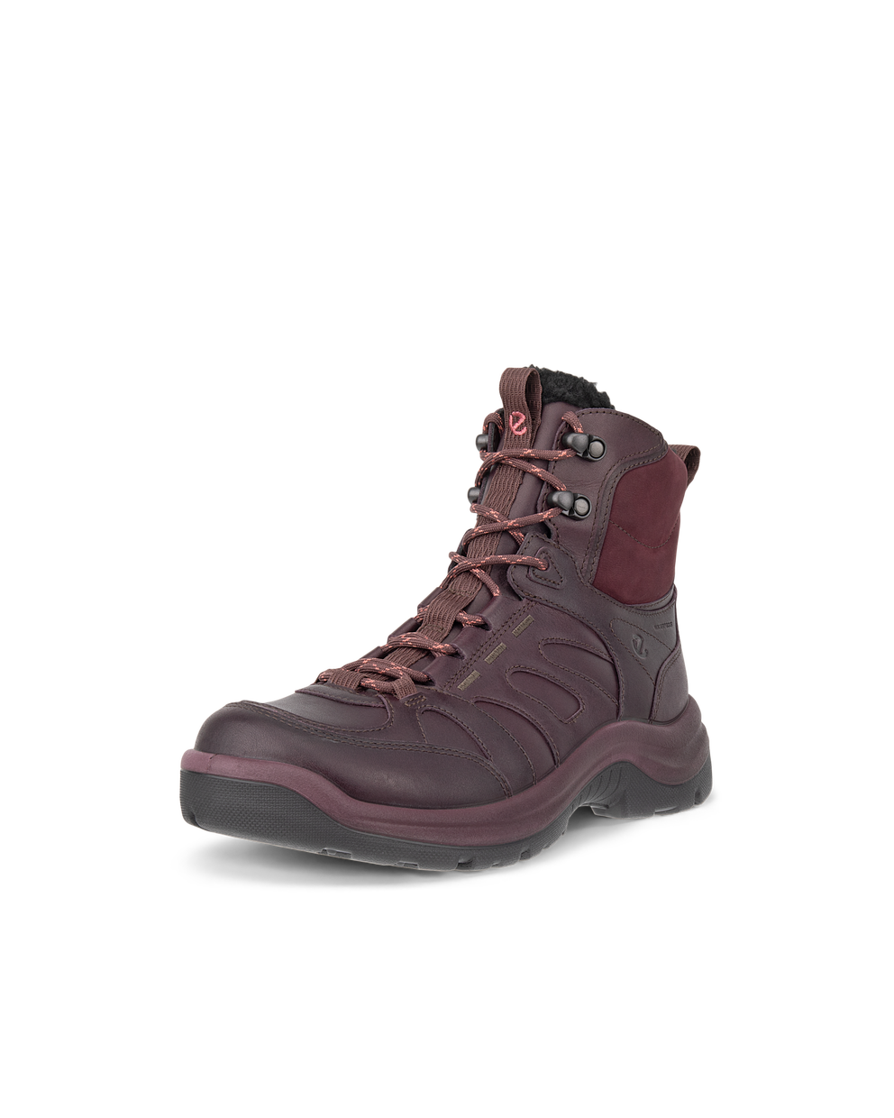 Women's ECCO® Offroad Leather Waterproof Mid-Cut Outdoor Boot - Purple - Main