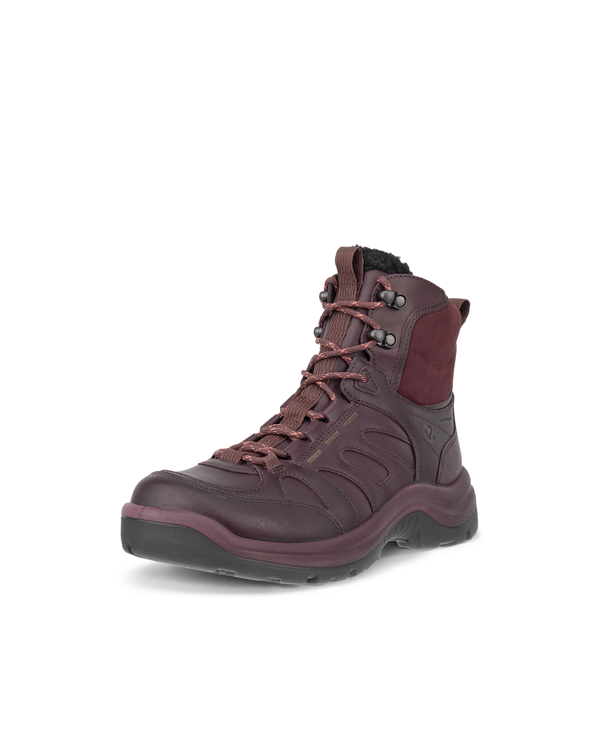 Women's ECCO® Offroad Leather Waterproof Mid-Cut Outdoor Boot - Purple - Main