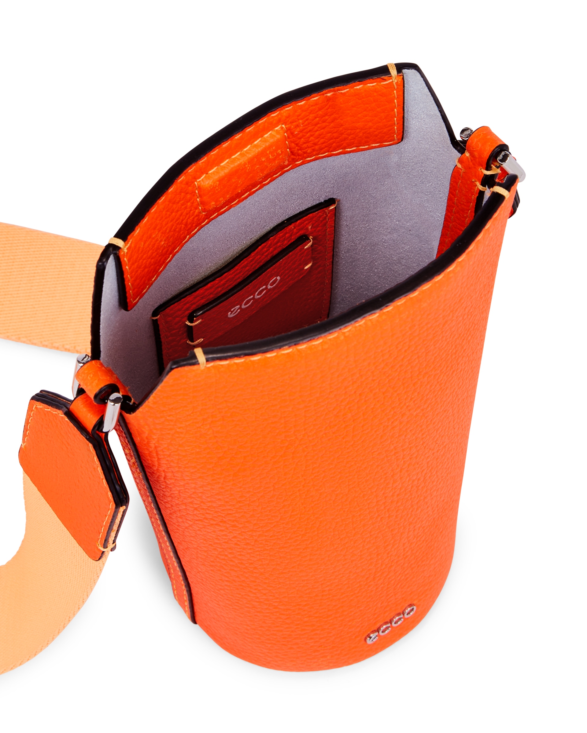 ECCO® Pot Leather Crossbody Bag - Orange - Inside