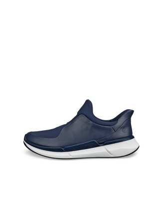 Men's ECCO® Biom 2.2 Leather Slip-On Sneaker - Blue - Outside