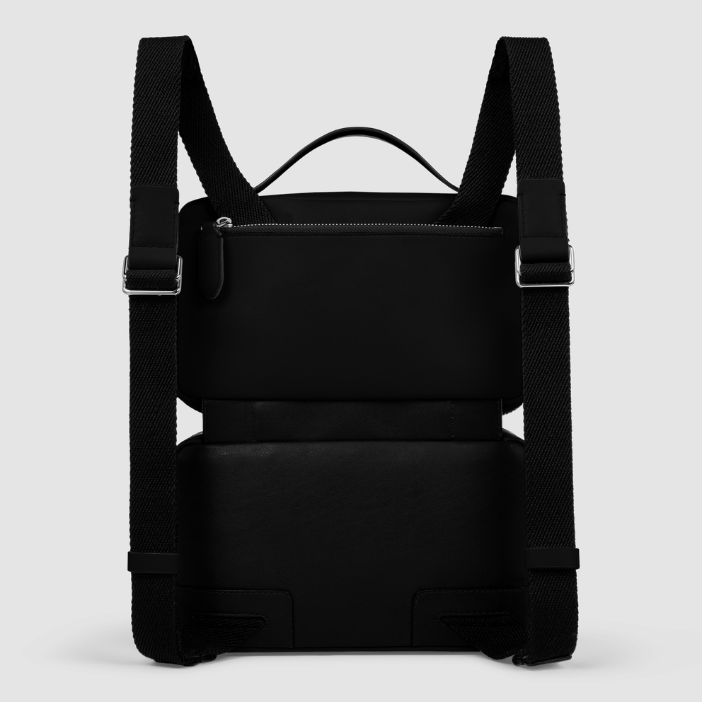 ECCO® Ceramic Bento Leather Backpack - Black - Back